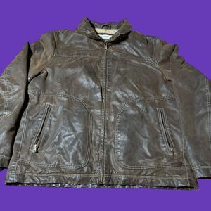 Columbia Heavyweight Zip Up Bomber Jacket Mens Large Brown Classic Coat